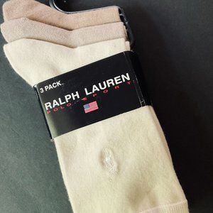 RALPH LAUREN POLO SPORT Women's 3 Pack Trouser Socks NIP